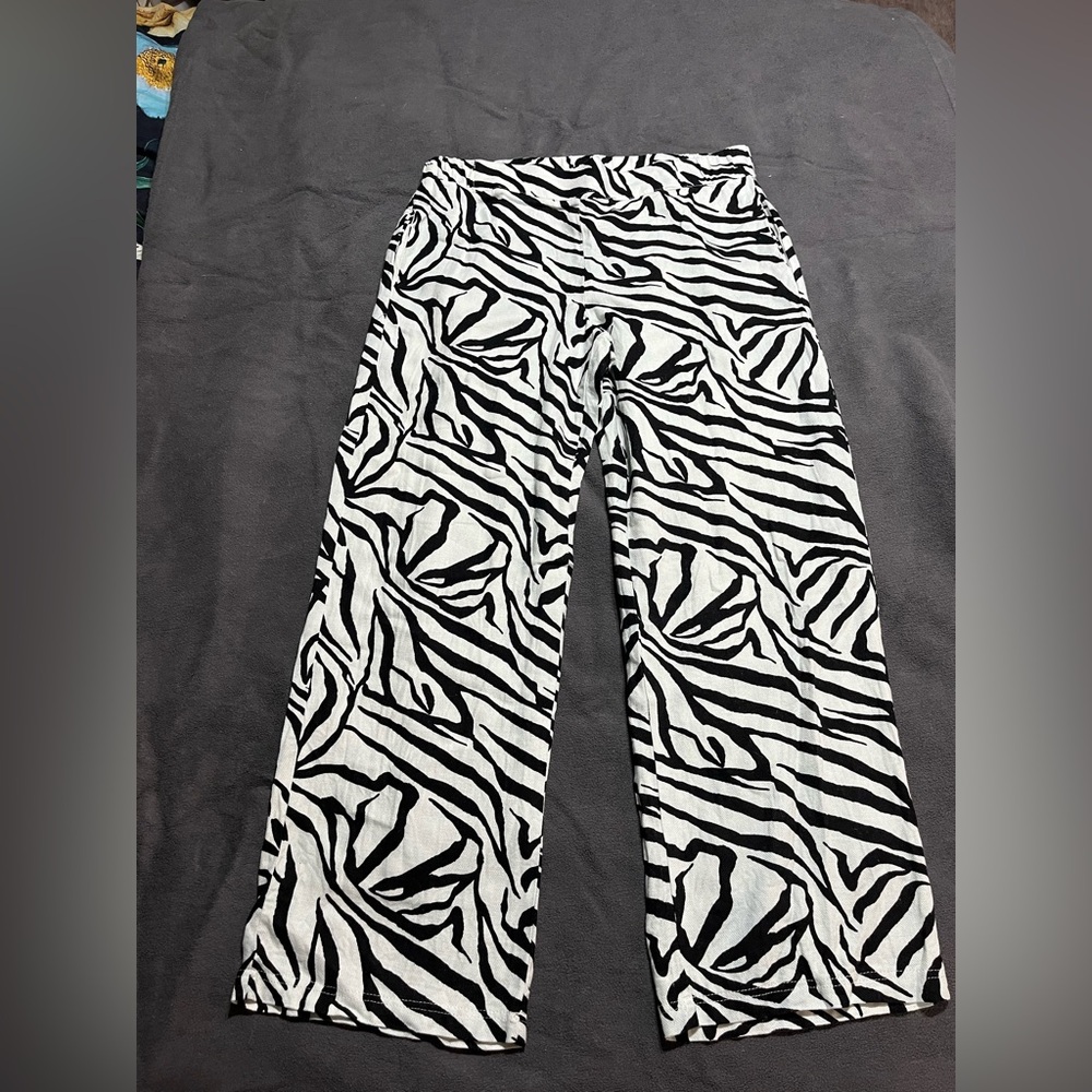 Rachel Zoe Black and White Zebra Print Pants